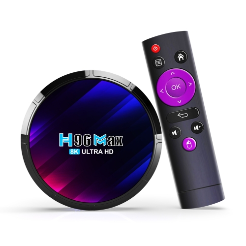 H96 Max 8K Ultra HD Smart TV Box Android 13.0 Media Player с дистанционным управлением, четырехъядерный процессор RK3528, 2 ГБ + 16 ГБ (EU Plug)