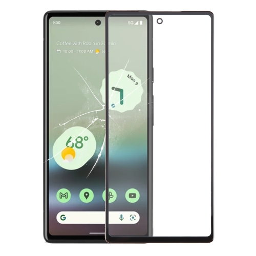 Для Google Pixel 6a Внешний стеклянный объектив переднего экрана с оптически прозрачным клеем OCA