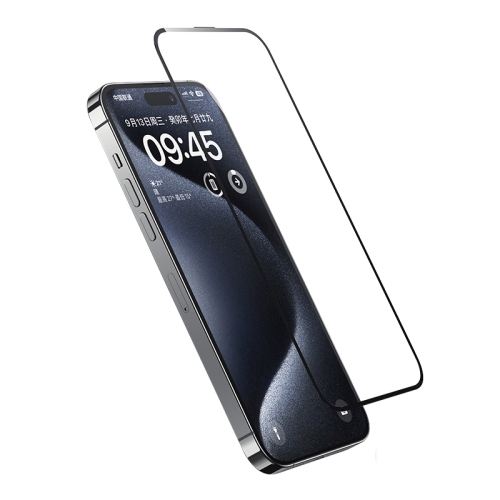 Для iPhone 15 Pro Max USAMS 0,3 мм 9D полноэкранная закаленная глиноземная пленка (черная)