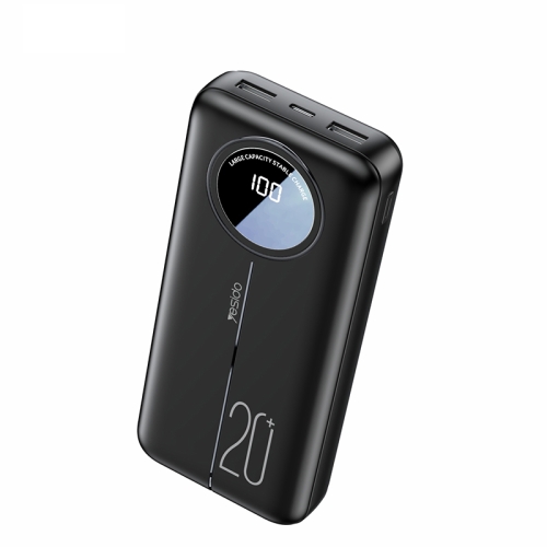 Yesido YP41 20000 мАч, двойной USB + цифровой дисплей Type-C, блок питания (черный)