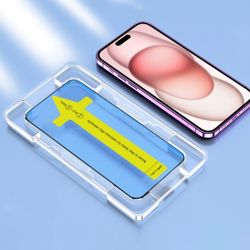 Для iPhone 15 HD быстро прикрепляемая пыленепроницаемая антистатическая пленка из закаленного стекла