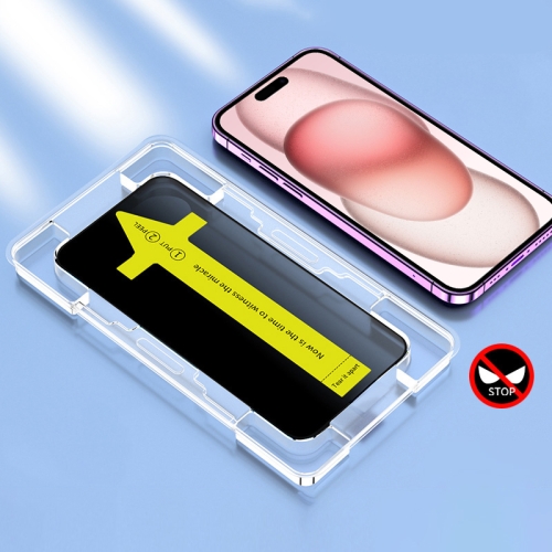 Для iPhone 15 противоскользящая быстро прикрепляемая пыленепроницаемая антистатическая пленка из закаленного стекла