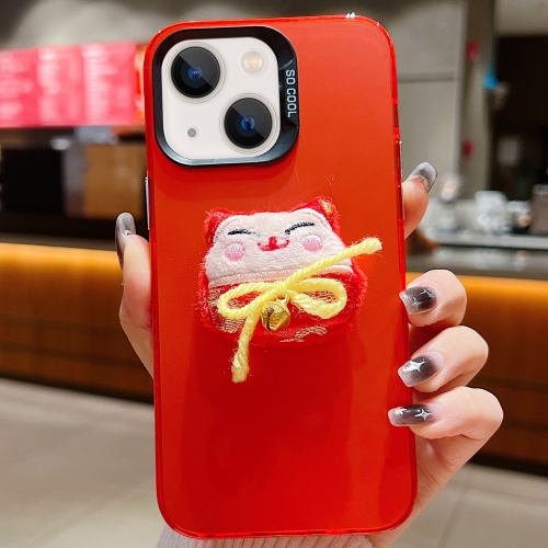 Чехол для телефона с плюшевой куклой «Танец льва» для iPhone 14 (Lucky Cat)