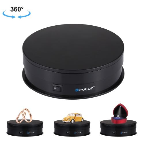 Puluz 15 см USB Electric Riving Turntable Display Display Стенд Видеосъемка реквизиты проигрывателя для фотографии, нагрузка 1-5 кг (черный)