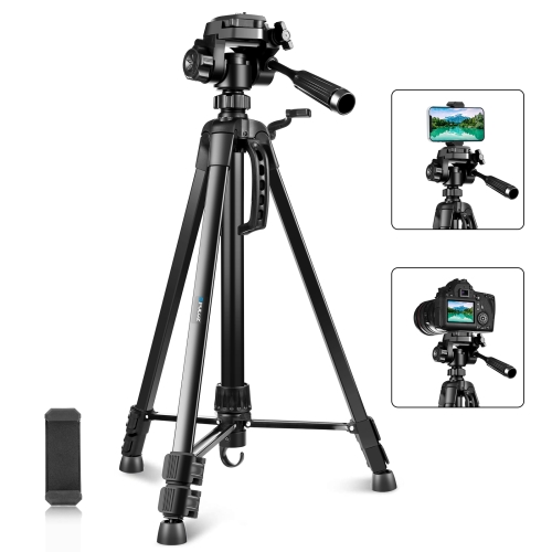 Puluz Aluminum Selfie Live Live Count с трехмерным зажимом головы и телефона (черный)