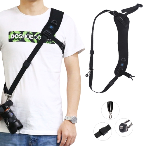 PULUZ Quick Release Anti-Slip Soft Pad Нейлоновый дышащий изогнутый ремешок для камеры с металлическим крючком для SLR / DSLR-фотоаппаратов