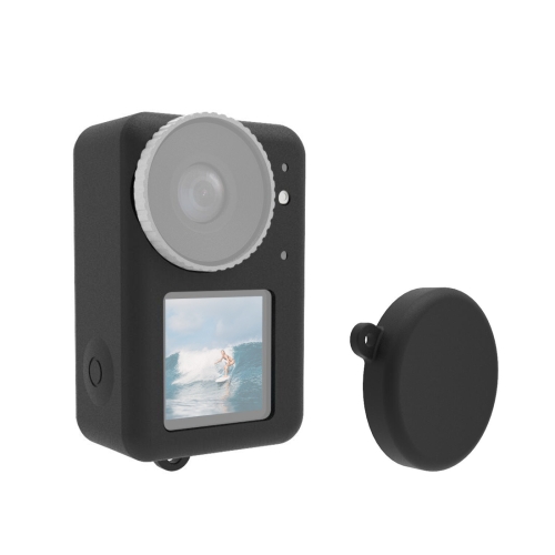 Для DJI Osmo Action 4/3 PULUZ Силиконовый защитный чехол с крышкой объектива (черный)