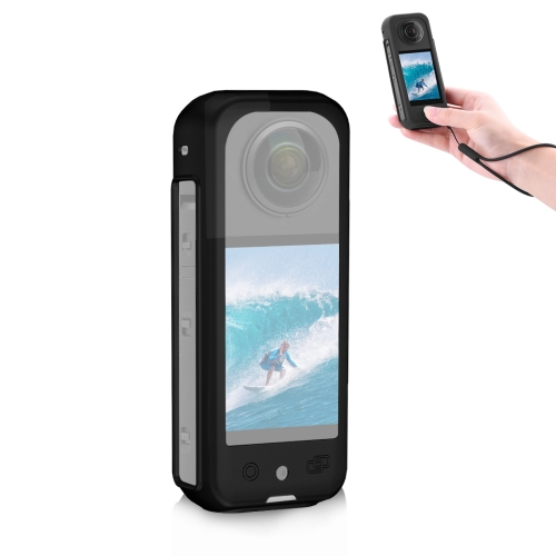 Для Insta360 X3 PULUZ силиконовый защитный чехол с ремешком на руку (черный)