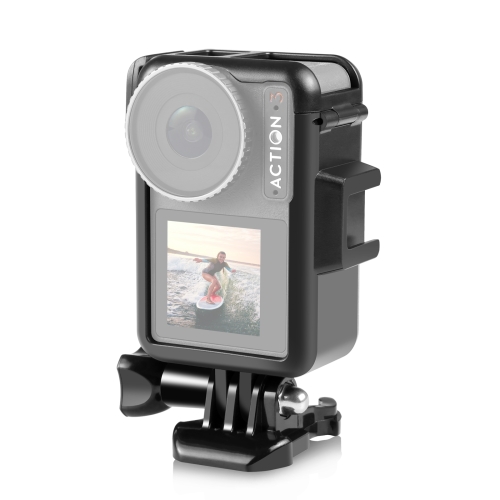 Для DJI Osmo Action 4/3 PULUZ вертикальная пластиковая защитная рамка с обувью для холода (черный)