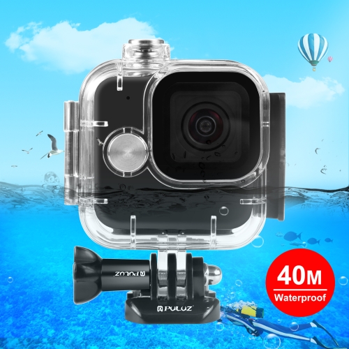 Для GoPro Hero11 Black Mini PULUZ 40 м водонепроницаемый защитный чехол с пряжкой, базовое крепление и винт (прозрачный)