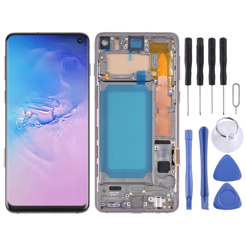 TFT ЖК-экран для Samsung Galaxy S10 SM-G973 Digitizer Полная сборка с рамкой, не поддерживает идентификацию отпечатков пальцев (черный)