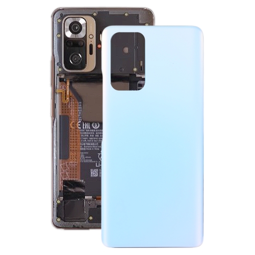 Стеклянная задняя крышка аккумулятора для Xiaomi Redmi Note 10 Pro/Redmi Note 10 Pro Max/Redmi Note 10 Pro Индия (синий)