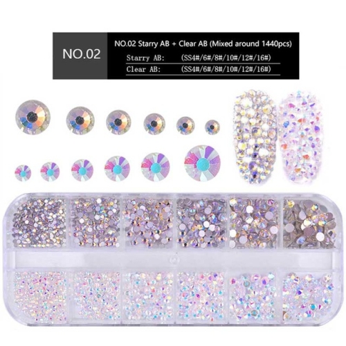 Nail Flat-back AB Crystal Strass 3D Charm Gems DIY Маникюр Украшения для ногтей (02)