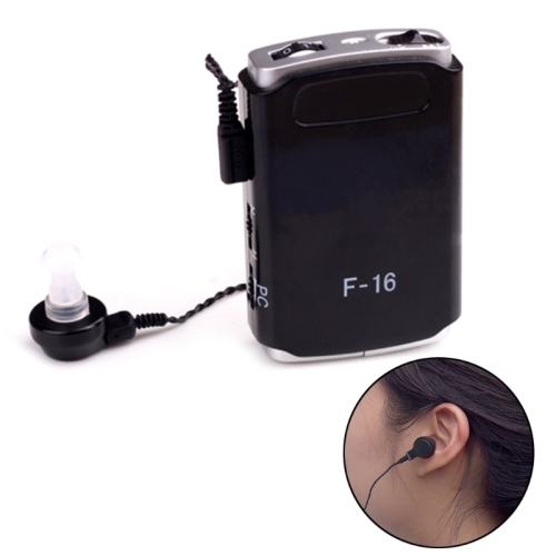 F-16 Pocket High Power Wired Box Mini Слуховой аппарат Усилитель звука Приемник (черный)