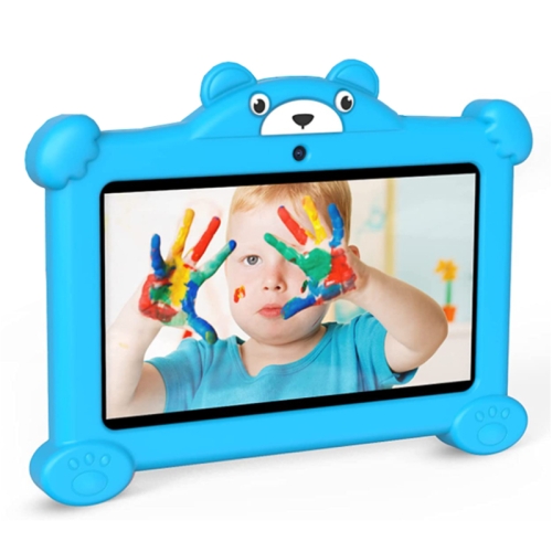Детский планшет Pritom K7 Pro Panda, 7,0 дюймов, 2 ГБ + 32 ГБ, Четырехъядерный процессор Android 11 Allwinner A100, поддержка 2,4G WiFi и WiFi 6, глобальная версия с Google Play, вилка для США (синяя)